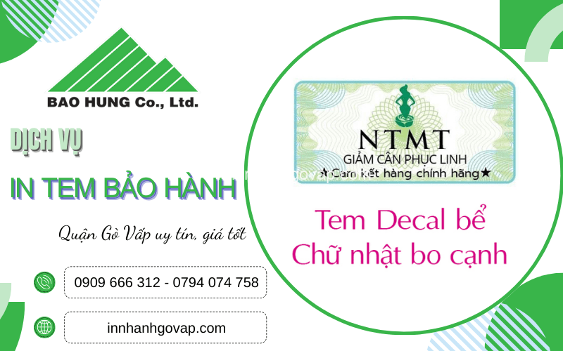 In tem bảo hành Quận Gò Vấp